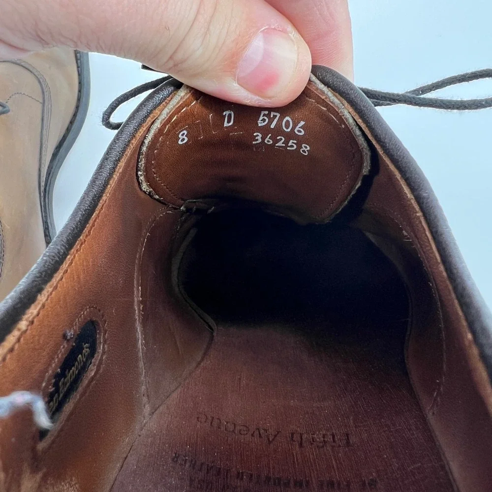 Allen Edmonds Fifth Avenue‎ Cap Toe Oxford Leather Dress Shoes Men 8 Brown